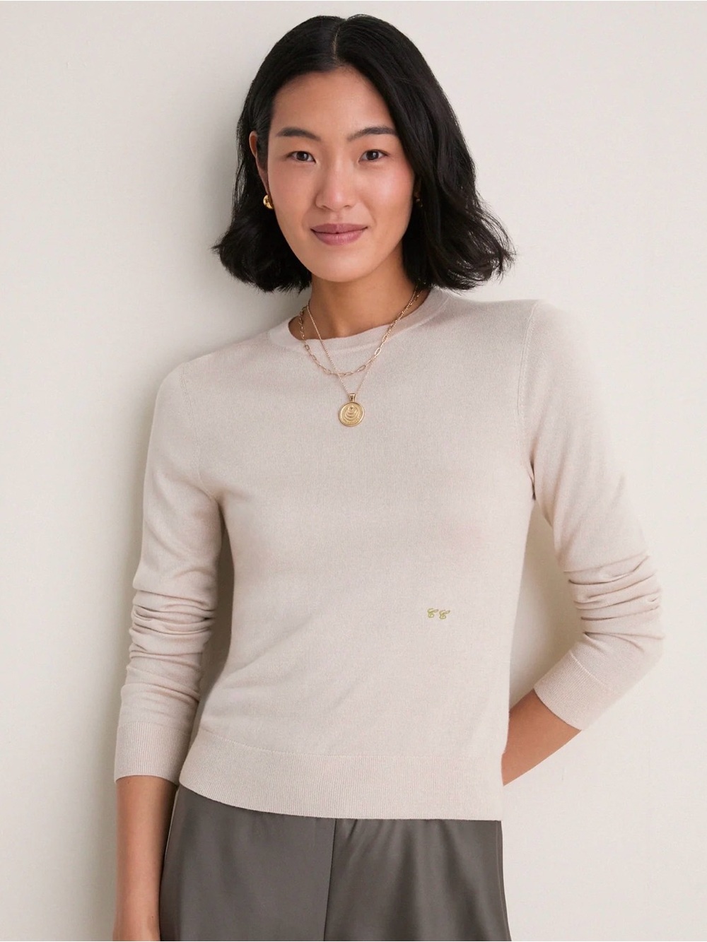 NWT Tuckernuck (XS) Cashmere Silk Long Sleeve Katie Tee White